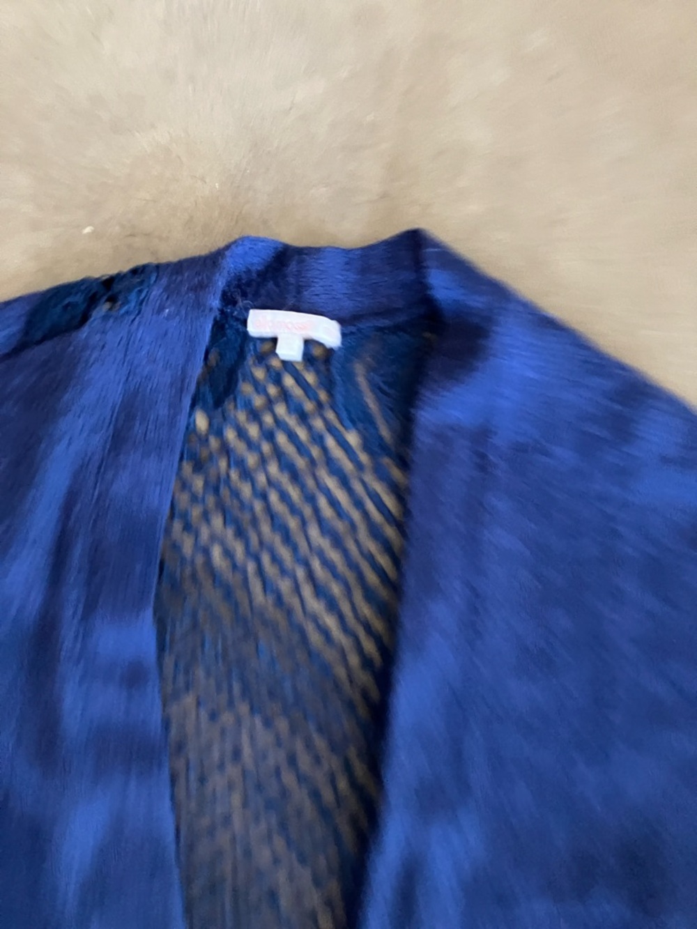 Ella Moss Deep Blue Open-Front Knit Sweater